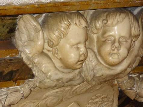 Angels, detail of original altar, Adoration Chapel, Grenoble.