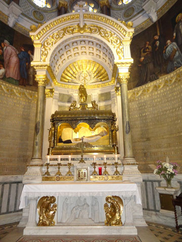 The preserved remains of St Jean-Marie Vianney are located in the Basilica at Ars.