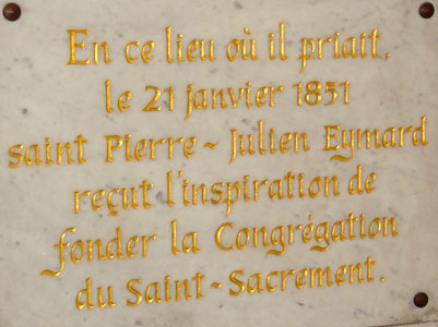 Commemorative plaque, Shrine of Our Lady of Fourvière.